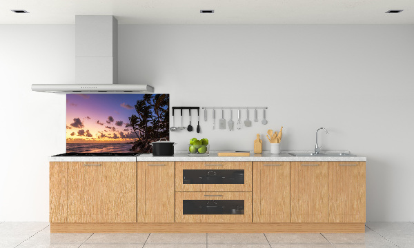 Glazen achterwand keuken Zonsondergang op het strand