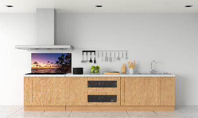 Glazen achterwand keuken Zonsondergang op het strand