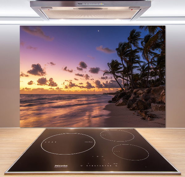 Glazen achterwand keuken Zonsondergang op het strand