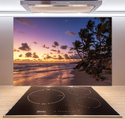 Glazen achterwand keuken Zonsondergang op het strand