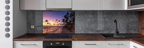 Glazen achterwand keuken Zonsondergang op het strand