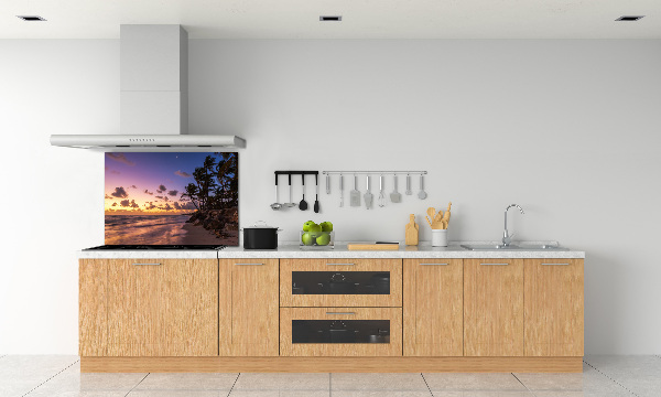 Glazen achterwand keuken Zonsondergang op het strand