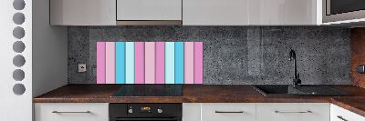 Glazen achterwand keuken Kleurrijke strepen