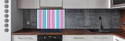 Glazen achterwand keuken Kleurrijke strepen