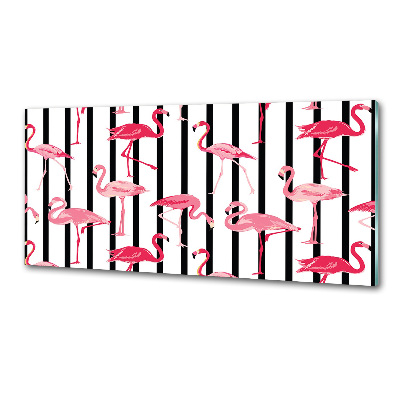 Spatscherm keuken Gestreepte flamingo's