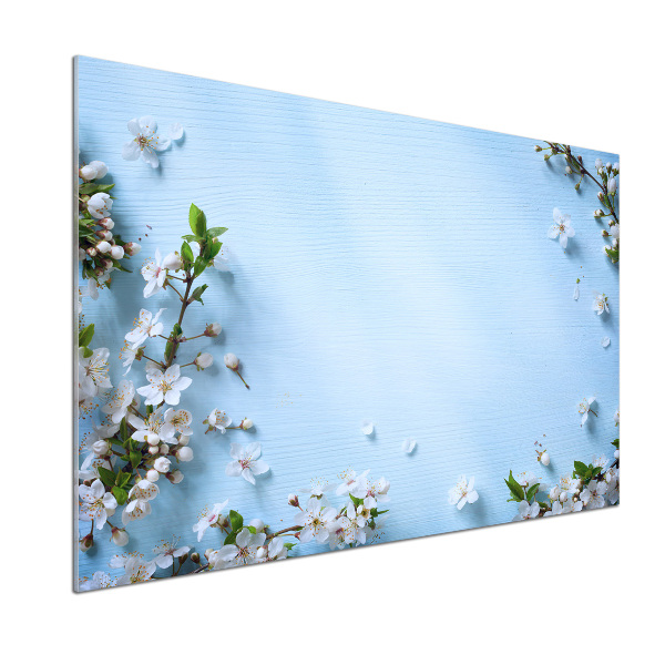Glazen achterwand keuken Achtergrond met kersenbloesems