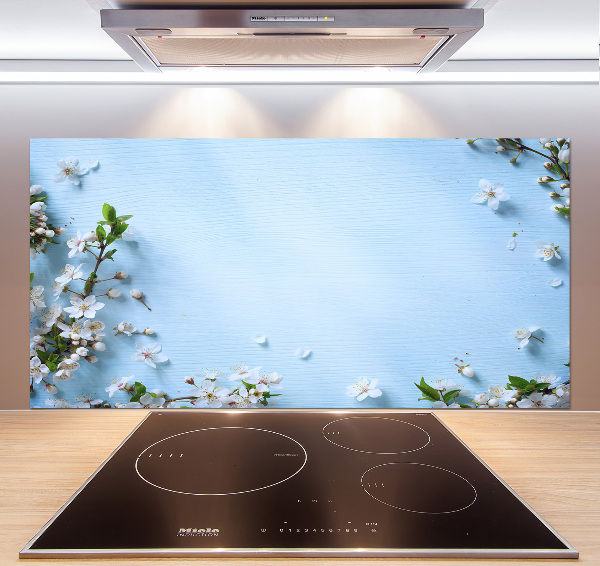 Glazen achterwand keuken Achtergrond met kersenbloesems