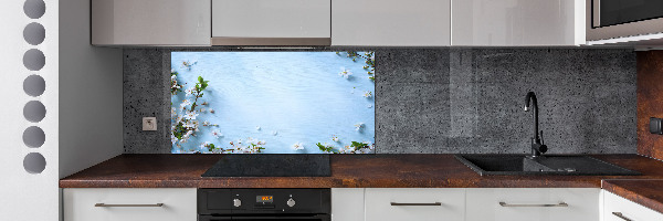Glazen achterwand keuken Achtergrond met kersenbloesems