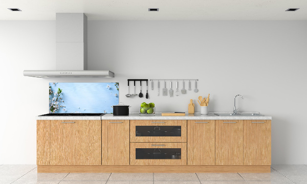 Glazen achterwand keuken Achtergrond met kersenbloesems