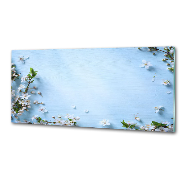 Glazen achterwand keuken Achtergrond met kersenbloesems