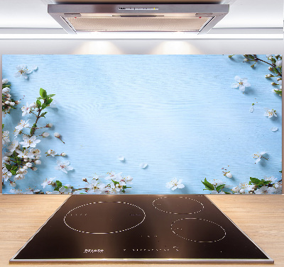 Glazen achterwand keuken Achtergrond met kersenbloesems