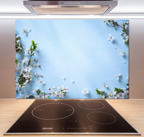 Glazen achterwand keuken Achtergrond met kersenbloesems