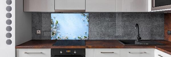 Glazen achterwand keuken Achtergrond met kersenbloesems