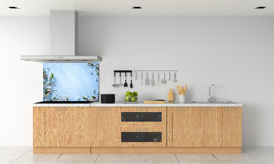 Glazen achterwand keuken Achtergrond met kersenbloesems