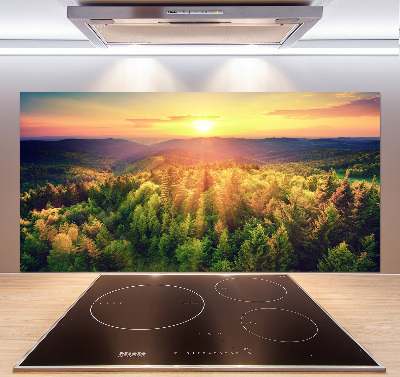 Spatplaat keuken Zonsondergang in het bos