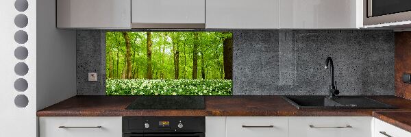 Spatscherm keuken Bloemen in het bos