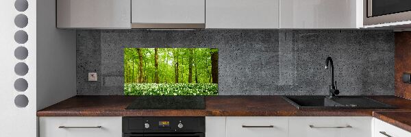 Spatscherm keuken Bloemen in het bos