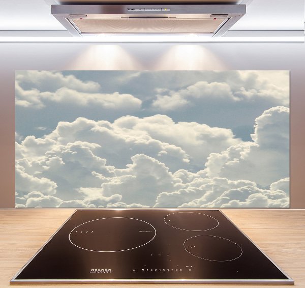 Spatscherm keuken Wolken