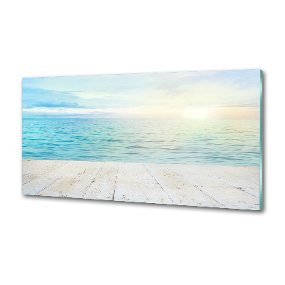 Glazen achterwand keuken Zee