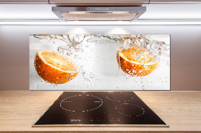 Spatscherm keuken Sinaasappels onder water