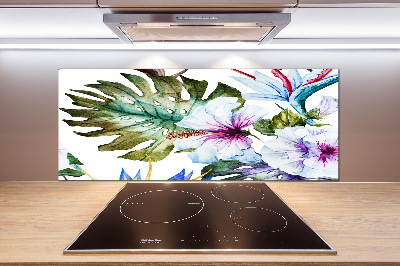 Keuken achterwand Hawaiiaanse bloemen