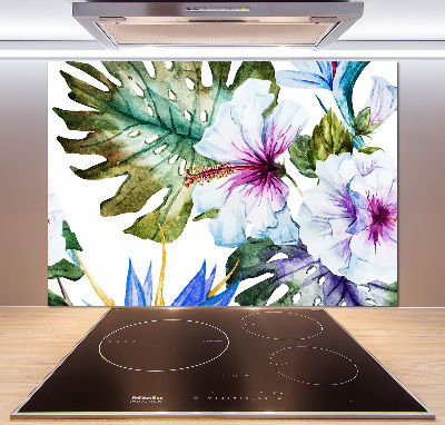 Keuken achterwand Hawaiiaanse bloemen