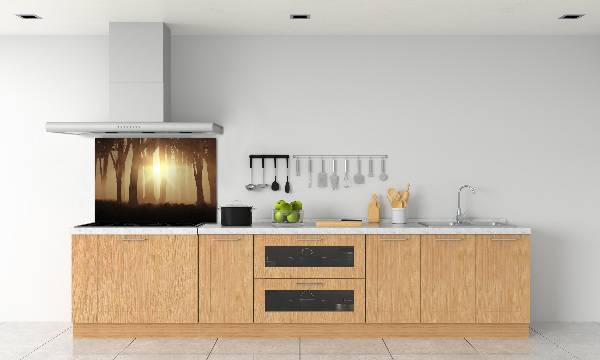 Spatplaat keuken Mist in het bos