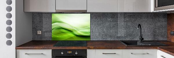 Glazen achterwand keuken Groene golven op de achtergrond