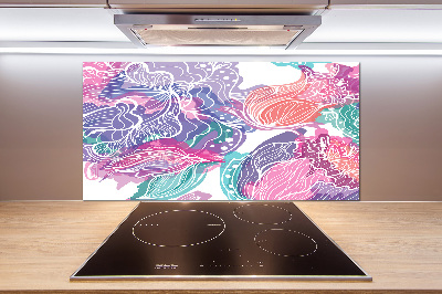 Glazen achterwand keuken Magische bloemen