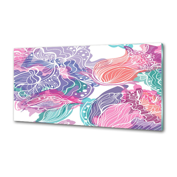 Glazen achterwand keuken Magische bloemen