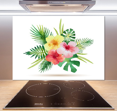 Keuken achterwand Hawaiiaanse bloemen