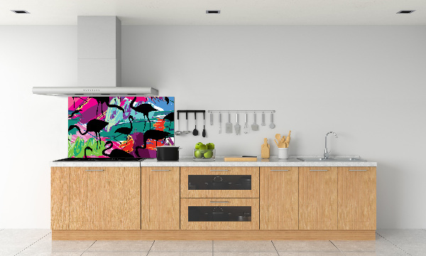 Keuken achterwand Flamingo's