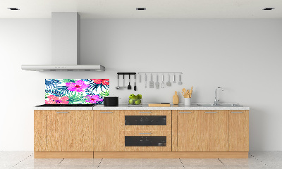 Achterwand keuken Hawaiiaanse bloemen
