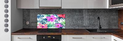 Achterwand keuken Hawaiiaanse bloemen