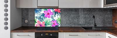 Achterwand keuken Hawaiiaanse bloemen