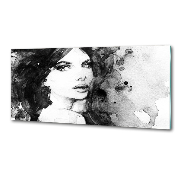 Glazen achterwand keuken Vrouwenportret