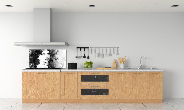 Glazen achterwand keuken Vrouwenportret