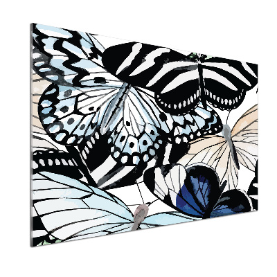 Glazen achterwand keuken Vlinders en bloemen