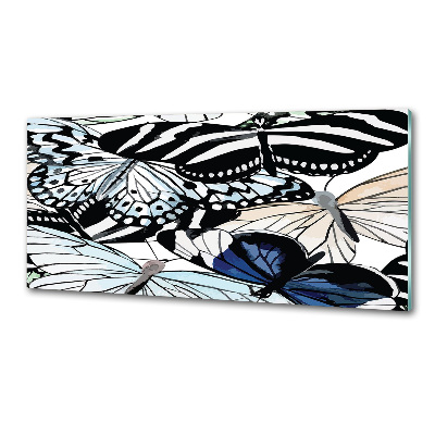 Glazen achterwand keuken Vlinders en bloemen