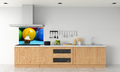 Glazen achterwand keuken Verjaardagscupcake