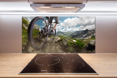 Glazen achterwand keuken Mountainbiken