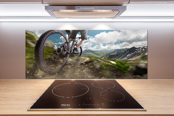 Glazen achterwand keuken Mountainbiken