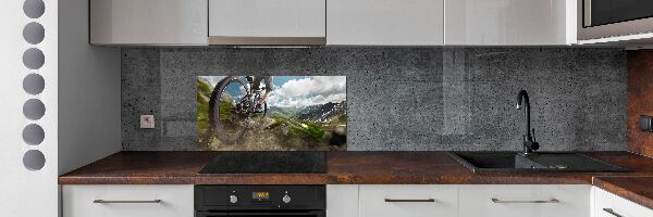 Glazen achterwand keuken Mountainbiken