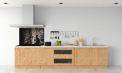 Spatscherm keuken Katten voor het raam