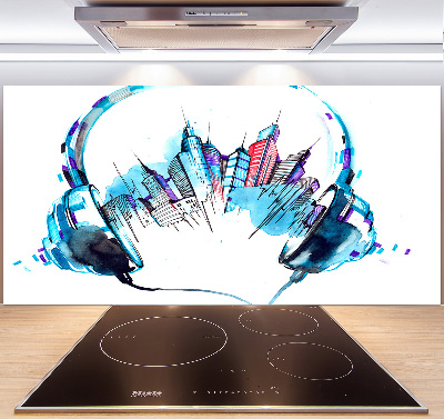 Spatscherm keuken Geluiden van de stad