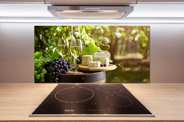 Glazen achterwand keuken Wijn en hapjes