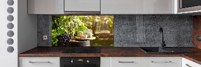 Glazen achterwand keuken Wijn en hapjes