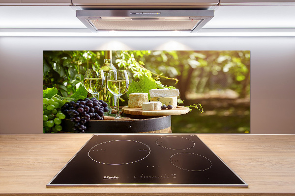 Glazen achterwand keuken Wijn en hapjes