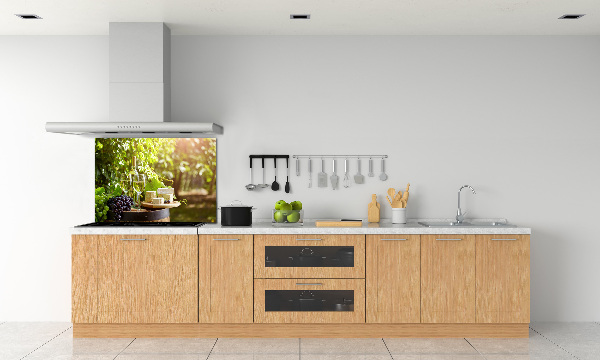 Glazen achterwand keuken Wijn en hapjes