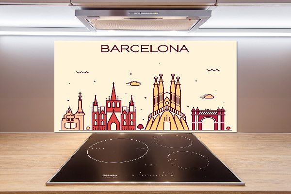 Spatscherm keuken De inscriptie Barcelona